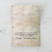 ヴィンテージ エレガント ベージュ & ブラック ポエトリー バレンタインズ カード (内部)