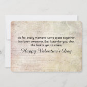 ヴィンテージ エレガント ベージュ & ブラック ポエトリー バレンタインズ カード (裏面)