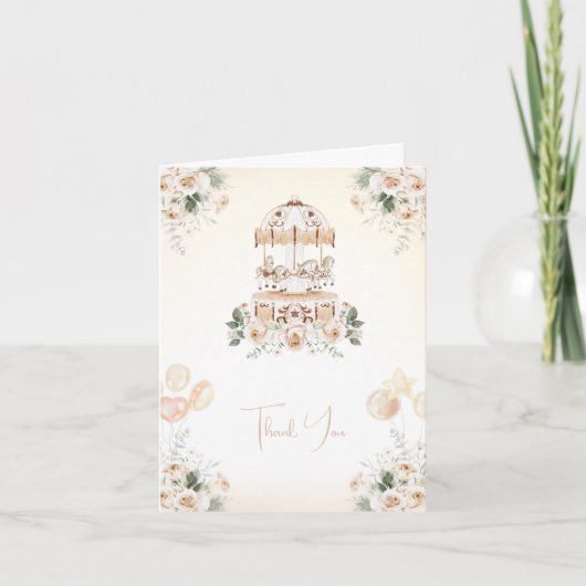 ヴィンテージ エレガント |リトルプリンセスありがとう サンキューカード (正面)