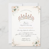 ヴィンテージ エレガント |リトルプリンセスベイビーシャワー 招待状 (正面)