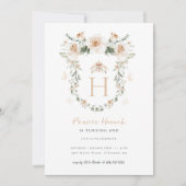 ヴィンテージ エレガント |リトルプリンセス誕生日パーティー 招待状 (正面)