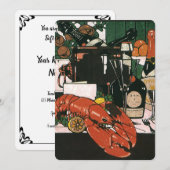 ヴィンテージ エレガント レストラン ソフト オープン 招待状 (正面/裏面)