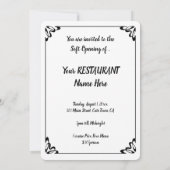 ヴィンテージ エレガント レストラン ソフト オープン 招待状 (裏面)