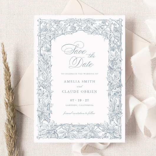 ヴィンテージ エレガント ヴィネ ボーダー フレーム セーブ・ザ・デート 招待状