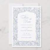 ヴィンテージ エレガント ヴィネ ボーダー フレーム セーブ・ザ・デート 招待状 (正面)