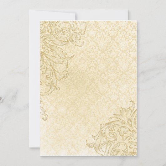 ヴィンテージ・エンクロージャーまたはメニューカード 招待状 (裏面)