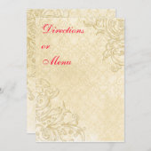 ヴィンテージ・エンクロージャーまたはメニューカード 招待状 (正面/裏面)