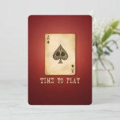 ヴィンテージ エースポーカー バースデーパーティーまたはトーナメント 招待状 (スタンド正面)