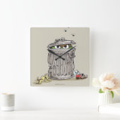 ヴィンテージ・オスカー・イン・ゴミ箱 スクエア壁時計 (ホーム)