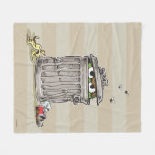 ヴィンテージ・オスカー・イン・ゴミ箱 フリースブランケット (正面(横))