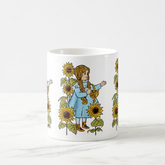 ヴィンテージ オズの魔法使い おとぎ話 ドロシー ひまわり コーヒーマグカップ (中央)