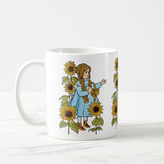 ヴィンテージ オズの魔法使い おとぎ話 ドロシー ひまわり コーヒーマグカップ (左)