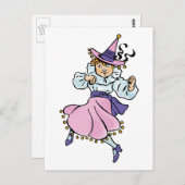ヴィンテージ オズの魔法使い、かわいいダンシングガール ムンチキン ポストカード (正面/裏面)