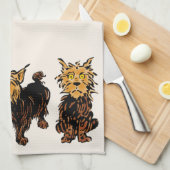 ヴィンテージ オズの魔法使い、かわいい子犬トト キッチンタオル (四つ折り)