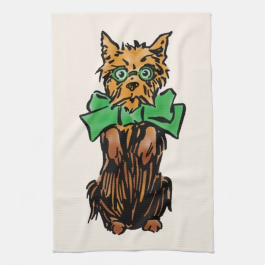 ヴィンテージ オズの魔法使い トト犬 緑のぼう キッチンタオル (縦)