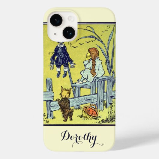 ヴィンテージ オズの魔法使い、ドロシー トトがかかしと出会う Case-Mate iPhoneケース (裏面)