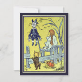 ヴィンテージ オズの魔法使い、ドロシー トト 誕生日パーティー 招待状 (正面)