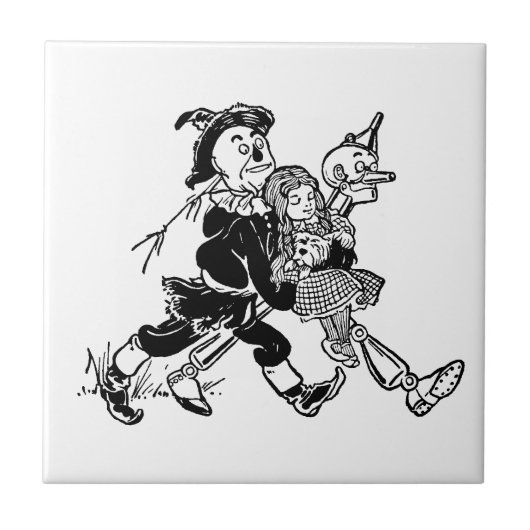 ヴィンテージ オズの魔法使い ドロシー ポピーと一緒に眠る タイル (正面)