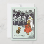 ヴィンテージ オズの魔法使い ドロシー マンチキン 誕生日 招待状 (正面)