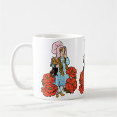 ヴィンテージ オズの魔法使い、ドロシー、赤いポピー コーヒーマグカップ (左)