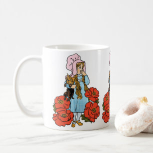 ヴィンテージ オズの魔法使い、ドロシー、赤いポピー 花 コーヒーマグカップ