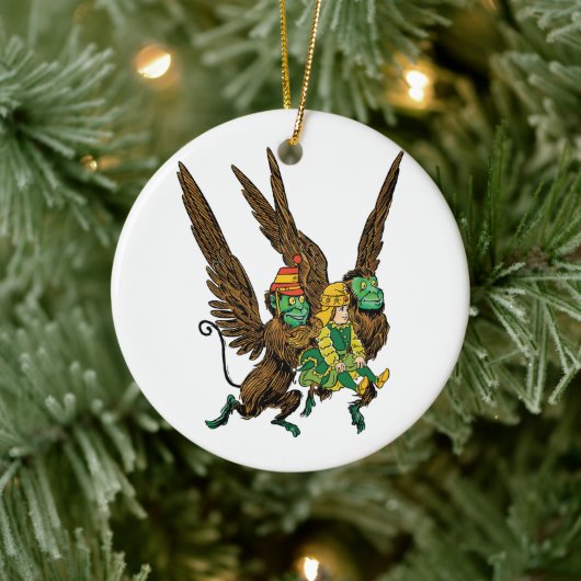 ヴィンテージ オズの魔法使い、ドロシー、邪悪な飛行猿 セラミックオーナメント (ツリー)