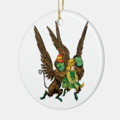 ヴィンテージ オズの魔法使い、ドロシー、邪悪な飛行猿 セラミックオーナメント (左)