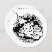 ヴィンテージ オズの魔法使い、ムンキン娘の誕生日パーティー 招待状 (正面/裏面)