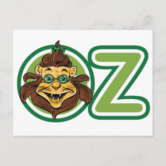 ヴィンテージ オズの魔法使い、文字Oのライオン ポストカード (正面)