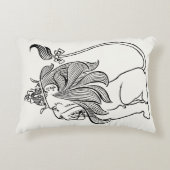 ヴィンテージ オズの魔法使い、臆病なライオンの王冠付き アクセントクッション (正面)