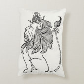 ヴィンテージ オズの魔法使い、臆病なライオンの王冠付き アクセントクッション (裏面(縦))