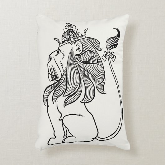 ヴィンテージ オズの魔法使い、臆病なライオンの王冠付き アクセントクッション (正面(垂直))