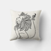 ヴィンテージ オズの魔法使い、臆病なライオンの王冠付き クッション (裏面)