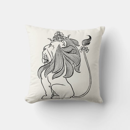 ヴィンテージ オズの魔法使い、臆病なライオンの王冠付き クッション (正面)