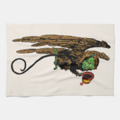 ヴィンテージ オズの魔法使い、邪悪な飛行猿の帽子 キッチンタオル (横)