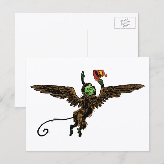 ヴィンテージ・オズの魔法使い、邪悪な飛行猿 ポストカード (正面/裏面)