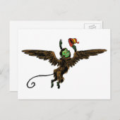 ヴィンテージ・オズの魔法使い、邪悪な飛行猿 ポストカード (正面/裏面)