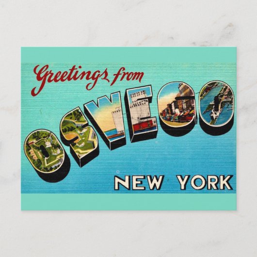ヴィンテージ オズウェゴ NY 挨拶ポストカード ポストカード (正面)