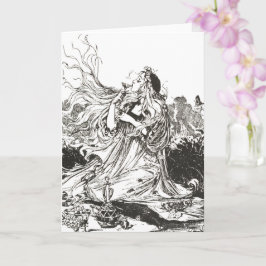 ヴィンテージ オズ アール・ヌーヴォー 女神 "ポリクローム" カード