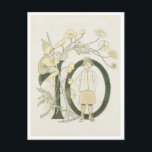 ヴィンテージ オティリア アデルボリ フラワーナンバー - 10 ポストカード<br><div class="desc">1894年出版の「The Book of Floral Numbers and Rhymes」より、スウェーデンのイラストレーター、オティリア・アデルボリによるヴィンテージイラスト。これは20枚のうちの10番です。</div>
