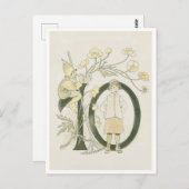 ヴィンテージ オティリア アデルボーグ 花の数字 - 10 ポストカード (正面/裏面)