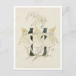 ヴィンテージ オティリア アデルボーグ 花の数字 - 11 ポストカード