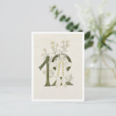 ヴィンテージ オティリア アデルボーグ 花の数字 - 12 ポストカード (スタンド正面)