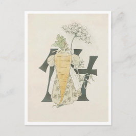 ヴィンテージ オティリア アデルボーグ 花の数字 - 14 ポストカード