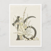 ヴィンテージ オティリア アデルボーグ 花の数字 - 16 ポストカード (正面)