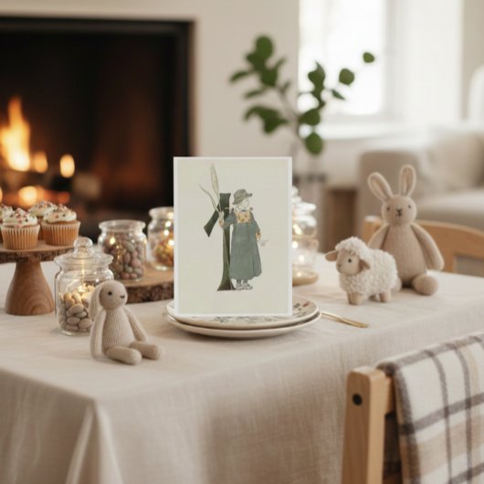 ヴィンテージ オティリア アデルボーグ 花の数字 - 1 ポストカード