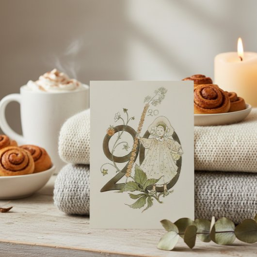 ヴィンテージ オティリア アデルボーグ 花の数字 - 20 ポストカード