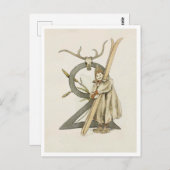 ヴィンテージ オティリア アデルボーグ 花の数字 - 2 ポストカード (正面/裏面)