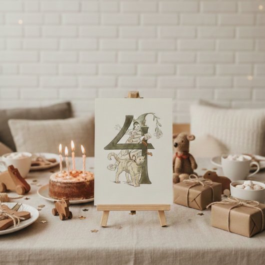 ヴィンテージ オティリア アデルボーグ 花の数字 - 4 ポストカード