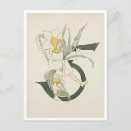 ヴィンテージ オティリア アデルボーグ 花の数字 - 5 ポストカード